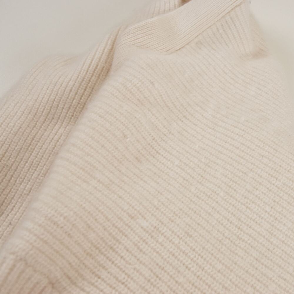 Quince 100% Mongolian Cashmere Boyfriend Cardigan Ivory Cream Sweater Sz S - Picture 9 of 10